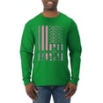 thumbnail image 1 of Nurse Flag Heartbeat Hero Caregiver Nurse Gift | Mens Independence Day Long Sleeve T-Shirt, Kelly, Medium, 1 of 4
