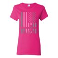 thumbnail image 1 of Nurse Flag Heartbeat Hero Caregiver Nurse Gift | Womens Independence Day Graphic T-Shirt, Fuschia, Small, 1 of 4