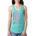 thumbnail image 1 of Nurse Flag Heartbeat Hero Caregiver Nurse Gift | Womens Independence Day Jersey Racerback Tank Top, Tahiti Blue, Large, 1 of 4
