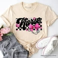 thumbnail image 1 of Nurse Floral Coquette Pink Bow T-Shirt, Retro Stethoscope Checkered Tee, 1 of 8