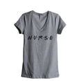 thumbnail image 1 of Nurse Friends Women's Fashion Relaxed V-Neck T-Shirt Tee Heather Grey Large, 1 of 3