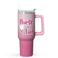 thumbnail image 1 of ‎"Nurse Fuel" 40oz Tumbler with Handle, Stainless Steel Insulated Mug, Leak-Proof Splash Lid, The Ultimate Gift for Nurse Friends and Coworkers, Nurse Week, 1 of 5