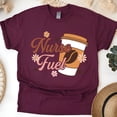thumbnail image 1 of Nurse Fuel Coffee Graphic T-Shirt for Women, Cute Casual Tee, Maroon, Size 2XL, 1 of 6