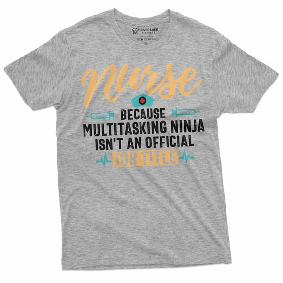 Nurse Funny T-shirt Nurses day Multitasking Tee Shirt Gift for Wife Mom CNA RN Medical tee (3X-Large Grey)
