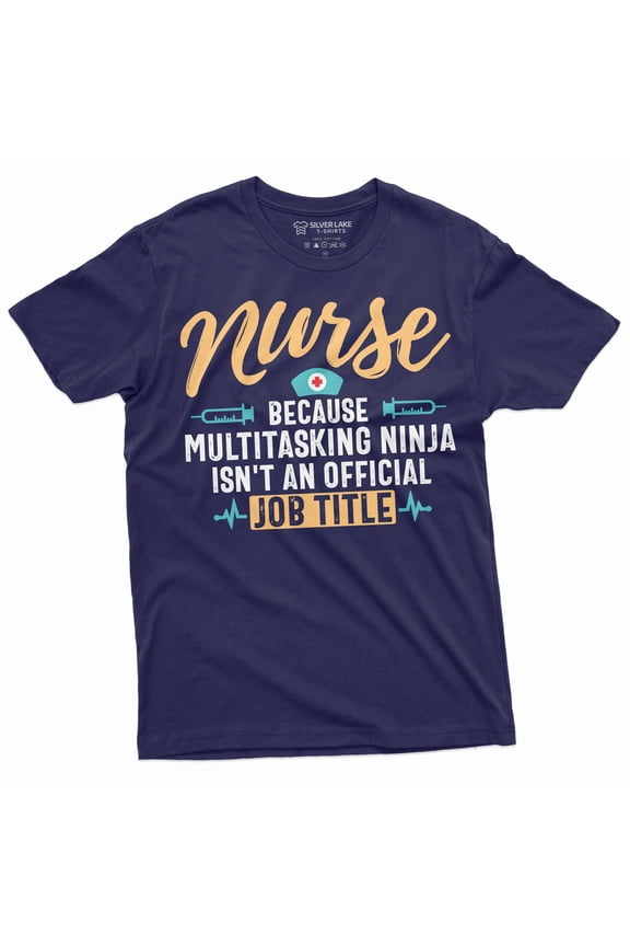 Nurse Funny T-shirt Nurses day Multitasking Tee Shirt Gift for Wife Mom CNA RN Medical tee (X-Large Navy Blue)