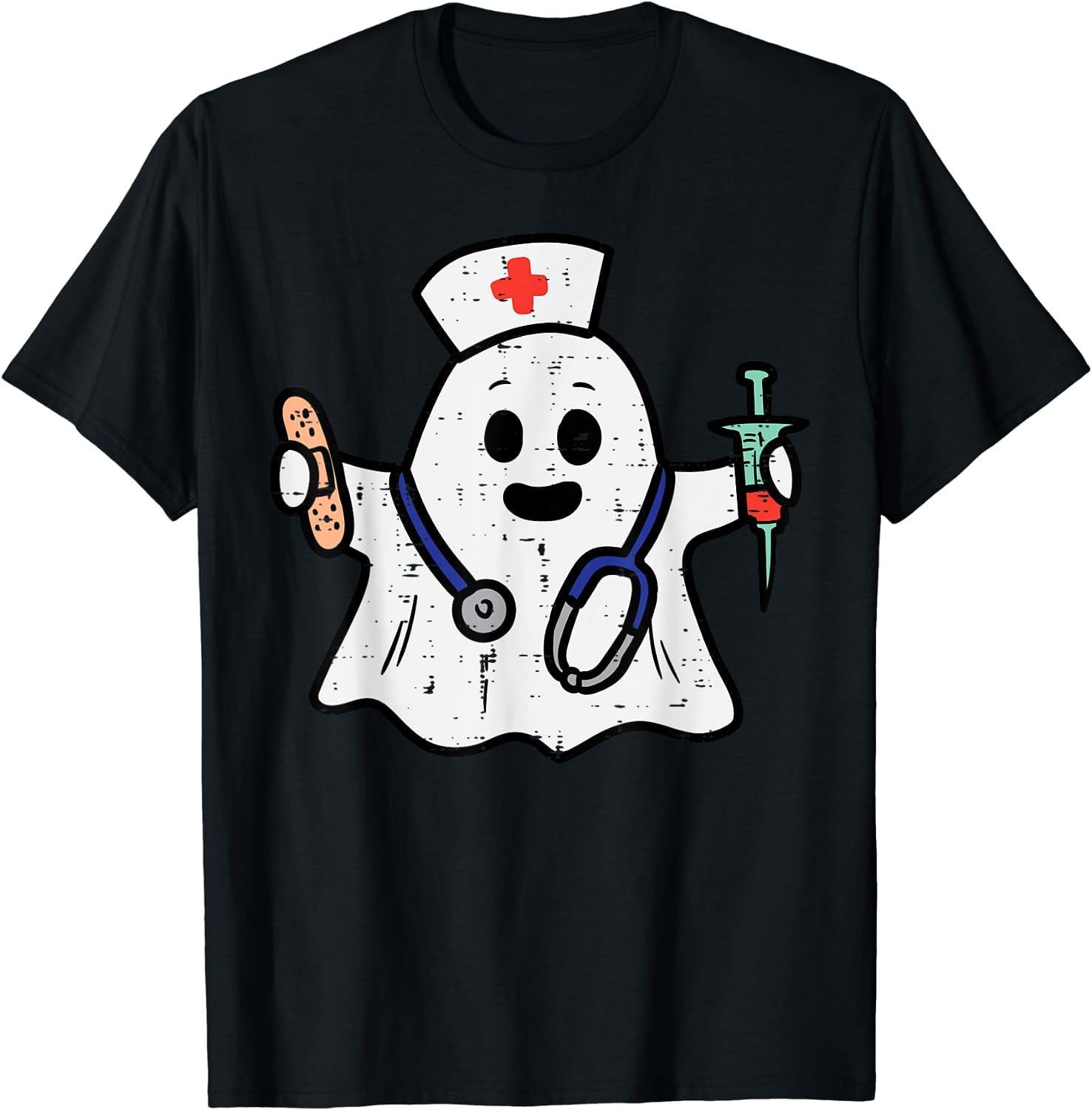 Nurse Ghost Scrub Top Halloween Costume For Nurses Women RN TShirt