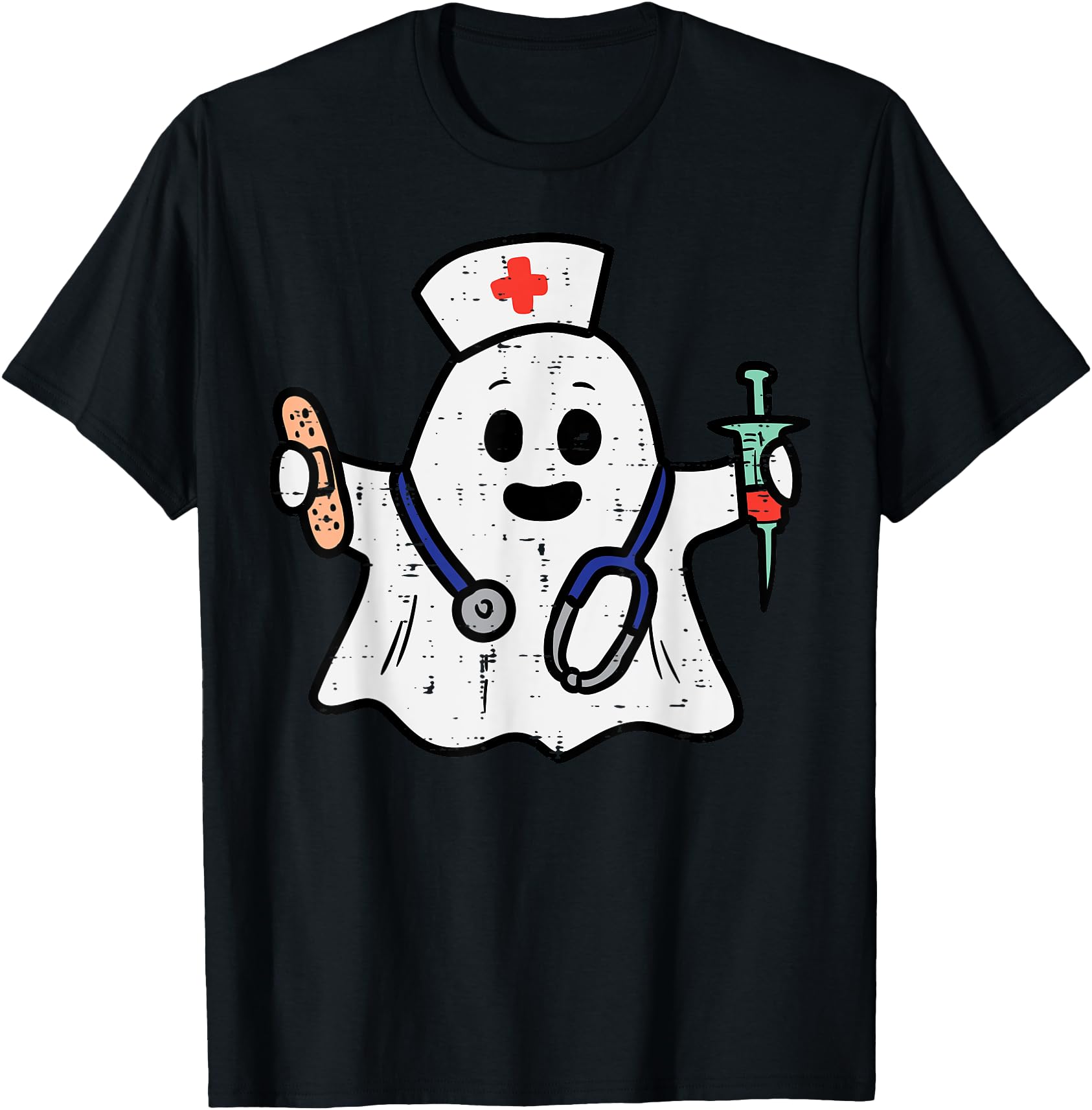 Nurse Ghost Scrub Top Halloween Costume For Nurses Women RN TShirt