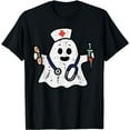 thumbnail image 1 of Nurse Ghost Scrub Top Halloween Costume For Nurses Women RN T-Shirt, 1 of 5