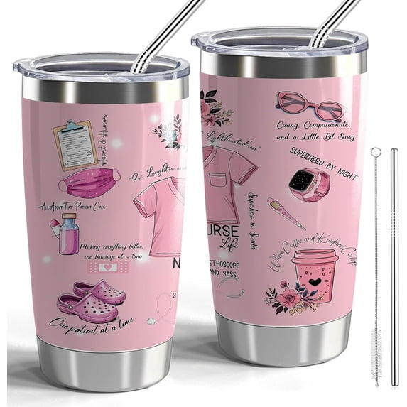 Nurse Gift Nurse 20oz Stainless Steel Tumbler Cup Nurse Appreciation Gifts Nurse Week Gifts Nurse Practitioner Gifts For Women Nurses Appreciation Gifts (Nurse-Accessories)