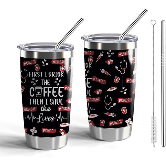 Nurse Gift Nurse 20oz Stainless Steel Tumbler Cup Nurse Appreciation Gifts Nurse Week Gifts Nurse Practitioner Gifts For Women Nurses Appreciation Gifts (Nurse-First I drink)