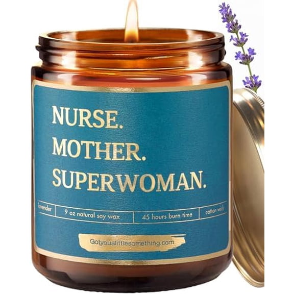Nurse Gift for Women - Lavender Vanilla Soy Wax Candle for Nurses - RN Registered Nurse Practitioner Gifts for Christmas, Nursing School Graduation, Birthday, Bulk Hospital Staff Appreciation Present