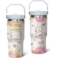 thumbnail image 1 of Nurse Gifts 30 Oz Tumbler with Top Handle and Flip Straw, Stainless Steel Double Walled Vacuum Insulated Cup, Nurses Week Practitioner Appreciation Graduation Birthday Gifts for Women Men, 1 of 1