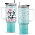 thumbnail image 1 of Nurse Gifts, 40 Oz Coffee Sciubs and Rubber Gloves Tumbler with Handle & Straw, Nursing Gift, Birthday Present for Healthcare Worker, Nurse Green Leopard Tumbler, Gifts for Mothers Day, 1 of 6