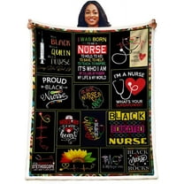 Nurse Gifts Black Nurses Week Gifts Blanket,Nurse Gifts for Women, Retirement Gifts,RN Gifts for Black Nurses,School Nurse Gifts,Soft Fluffy Sherpa Warm Throw Blankets for Bed Office