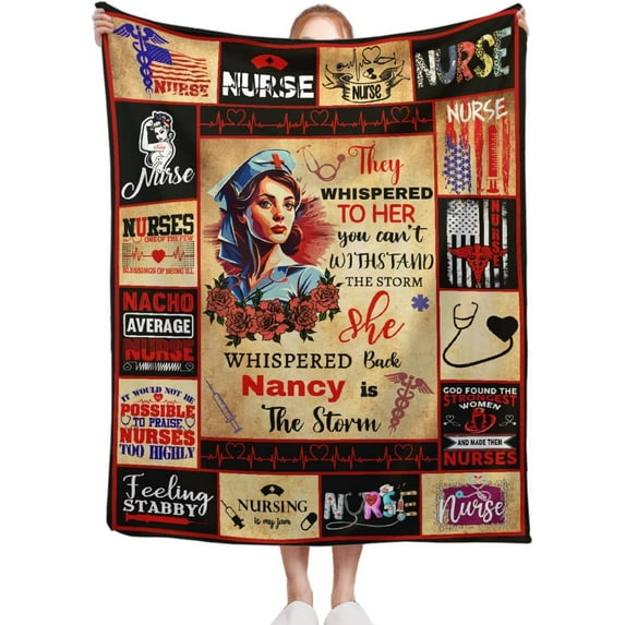 Nurse Gifts Blanket, 40 x 50 Inch Throw Lightweight Super Soft Cozy Blankets for Couch Bed Sofa Chair, Nurse Appreciation Gifts,Nurse Gifts for Nursing Student