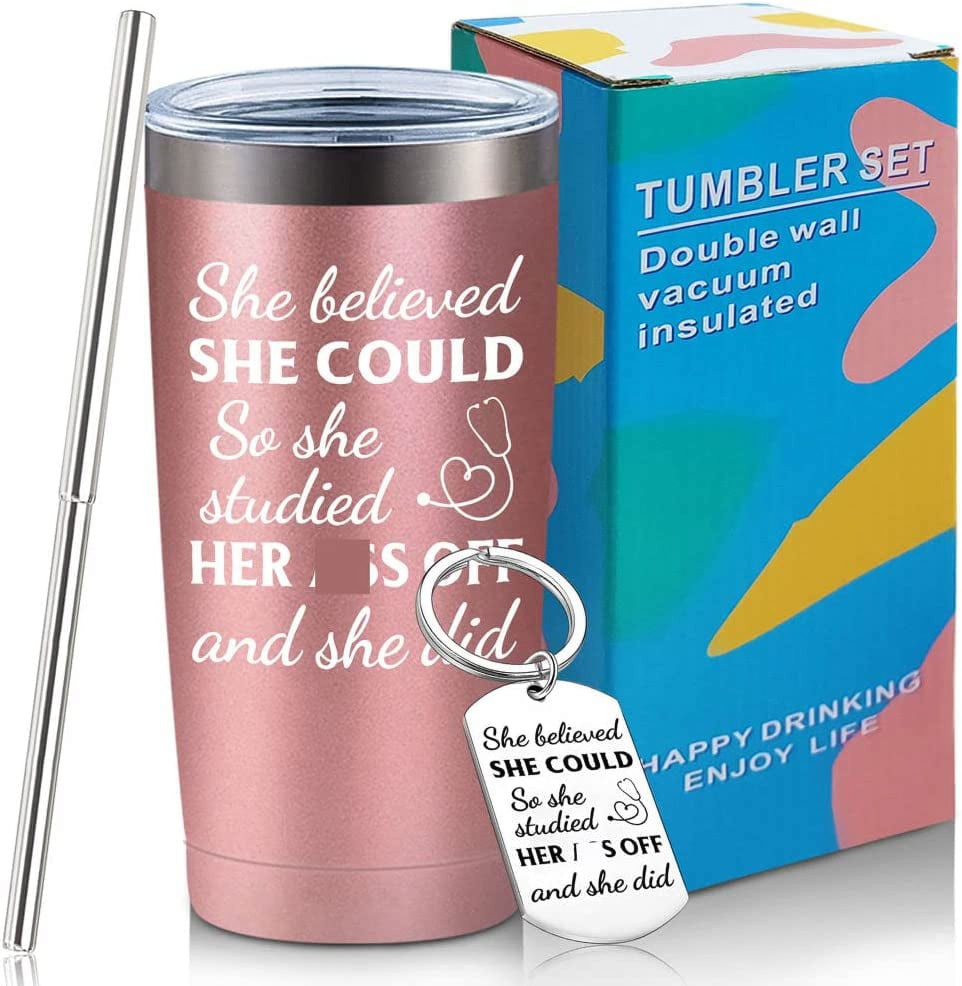 Travel Wine Tumbler - She Believed She Could So She Did