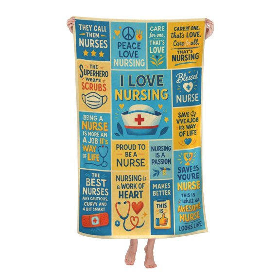 Nurse Gifts, Gifts For Nurses, Nurses Week Appreciation Gifts Bath Towel Soft and Highly Absorbent for Adults
