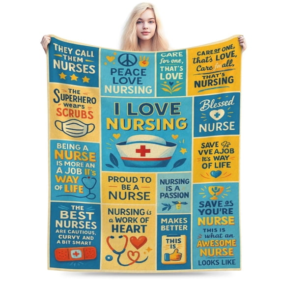 Nurse Gifts, Gifts for Nurses, Nurses Week Appreciation Gifts, RN Gifts for Nurses Blanket , Nursing Graduate Birthday Gifts, Nurse Practitioner Gifts 50x40