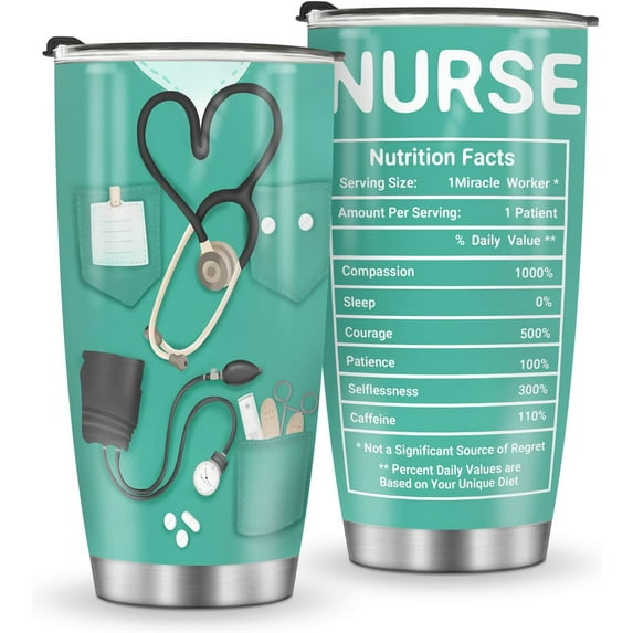 Nurse Gifts Mug Tumbler for Women Male Nurses Practitioner Nurse Week Appreciation Gift School Graduation Birthday Retirement Presents for Office Travel Home 20oz Insulated Cup with Lid