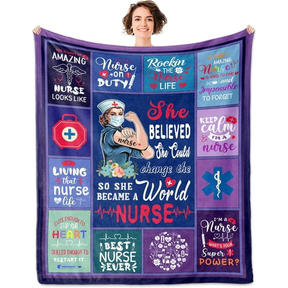 Nurse Gifts, Nurse Gifts for Women, Gifts for Nurses, Rn Gifts for Nurses, Burse Graduation Gift, Bursing Graduation Gifts for Her, Burse Practitioner Gifts for Women, Nurse Blanket 60"X50"