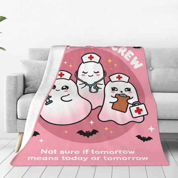 Nurse Gifts, Soft Flannel Throw Blanket for Sofa or Chair, Cozy Nurse Blanket for Relaxing at Home 50x40