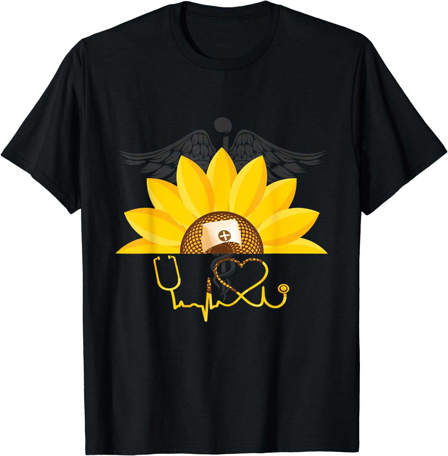 Sunflower With Nurse Heartbeat Nursing Rn Day Shirt Sunflower With Nurse Heartbeat Nursing Rn Day Shirt