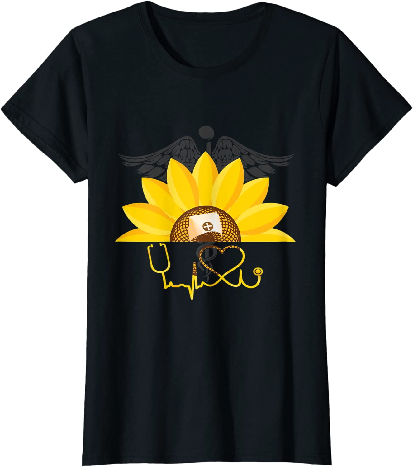 Sunflower With Nurse Heartbeat Nursing Rn Day Shirt Sunflower With Nurse Heartbeat Nursing Rn Day Shirt