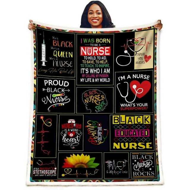 Nurse Gifts Nurse Throw Blanket RN Gifts for Black Nurses,Nurse Gifts