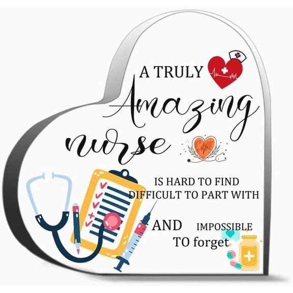 Nurse Gifts For Women Acrylic Heart Keepsake Nurse Week Day Appreciation Gift For Nurse Nurse Birthd Heart Acrylic Decoration Gift For Couple Parent Women Mom Husband Wife 4"L x 4"W x 0.4"H Inch