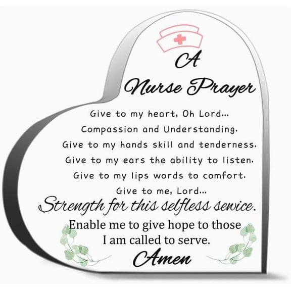 Nurse Gifts For Women Inspirational Gifts For School Nurse Nursing Assistants Rn Nurse Nurse Student Unique Acrylic Heart Shaped Plaque Desk Decorations Present Gifts 4X4In