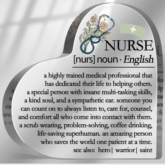 Nurse Gifts For Women Men Nurse Definition Plaque Nursing Inspirational Desk Sign Plaque For Home Office Birthday Appreciation Graduation Gifts For Nurse 4X4 In