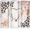 thumbnail image 1 of Nurse Gifts For Women - Nurse Accessories for Nurses, Nursing Student Cute Insulated Skinny Tumblers Leopard Boho Coffee Mug with Lid 20oz - Reusable Slim Iced Coffee Mug for Nurse, 1 of 5