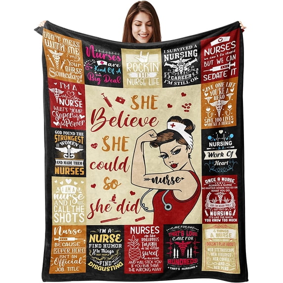 Nurse Gifts for Women Nurse Appreciation Gifts RN Gifts for Nurses Nursing Student Graduation Nurse Retirement Birthday Gifts, Christmas International Nurses Day Gifts Throw Blanket 60\u201dX50\u201d