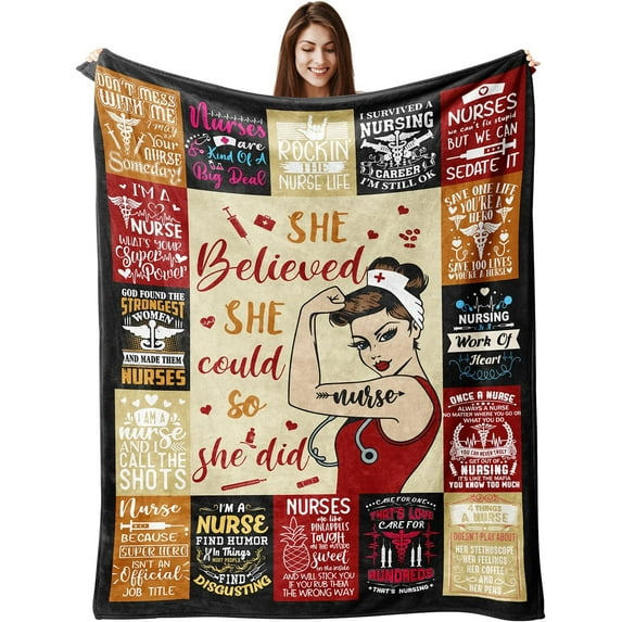 Nurse Gifts for Women Nurse Appreciation Gifts RN Gifts for Nurses Nursing Student Graduation Nurse Retirement Birthday Gifts, Christmas International Nurses Day Gifts Throw Blanket 60”X50”