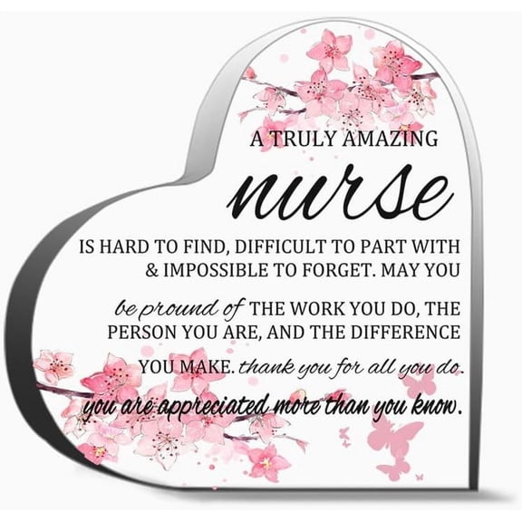 Nurse Gifts For Women Her Nurse Appreciation Gifts For Rn Nurse Nursing Assistants Best Nurse Clear Thank You Gifts For Women Men, Decoration Heart Shape Acrylic Sign Gift