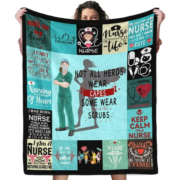 Nurse Gifts for Women Nurse Blanket Nurse Appreciation Gifts Retirement Gifts for Nurse Student Graduation Nurse Week Gifts Soft Throw Fleece Blanket 60”x50” inch Home Bed Sofa Chairs Dorm