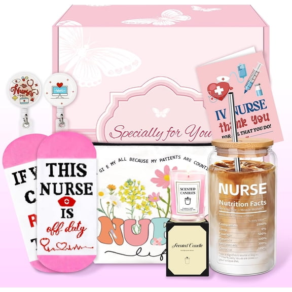 Nurse Gifts for Women, Nurse Practitioner Gifts for Women, Nursing Student, Preceptor, Coworker, Nurses Week Gift with Badge Reel, Socks, Thank You Gift for Retirement, Nurses Day, Graduation