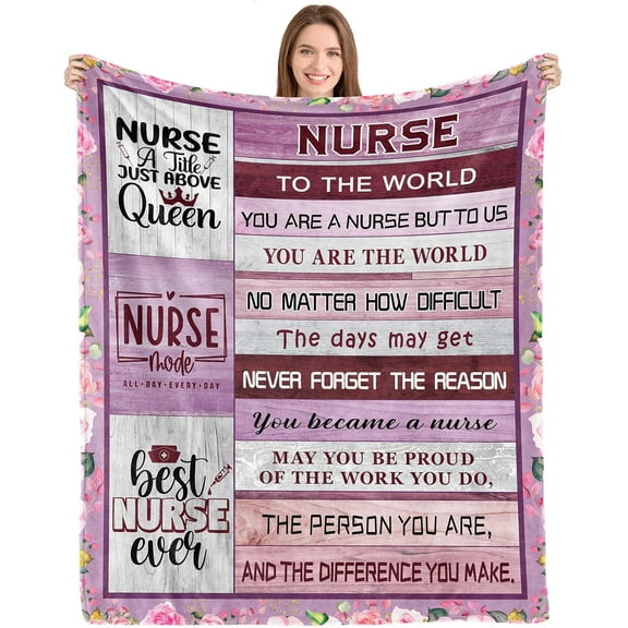 Nurse Gifts for Women, Nurse Week Gifts, School Nurse Graduation Gifts for Her, Nursing Appreciation Gifts for Women, Nurses Week Gifts Bulk, Nurse Throw Blanket 60Lx50W