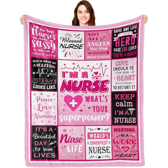 Nurse Gifts for Women, Gifts for Nurses, Labor and Delivery Nurse Gift, Nurse Practitioner/Student Gifts, Nursing gifts, RN/LPN Gifts for Nurses, Nurse Appreciation Gifts Throw Blanket 60x50in