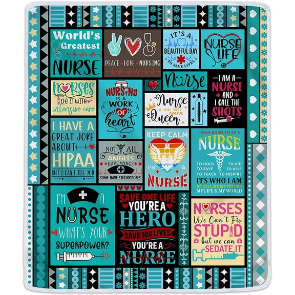 Nurse Gifts for Women, Nurses Week Gifts, Gifts for Nurses Blanket, Nurse Practitioner Gifts for Women, Nurse Appreciation Gifts, Nursing Gifts Graduation Gifts for Her, Nurse Blanket 60"X50"
