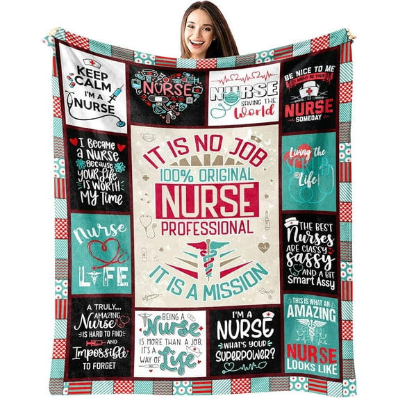 Nurse Gifts for Women, Nurse Practitioner Gifts for Women, RN Gifts for Nurses, Nurse Appreciation Gifts, Nursing Student Gifts, Nurses Week Gifts, Gift for Nurses Female Throw Blanket 60 x 50 Inch