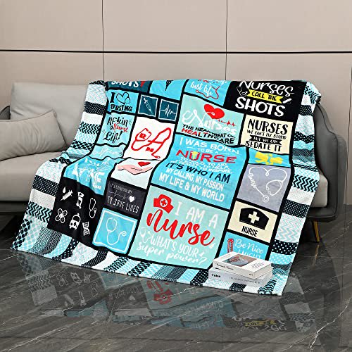 Nurse Gifts for Women Soft Fleece Throw Blanket for Nurses RN Gifts
