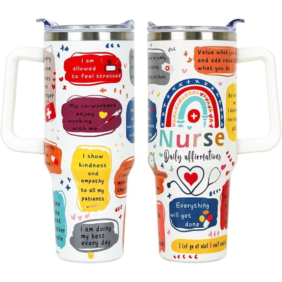 Nurse Gifts for Women, Nurse Tumbler 40 Oz Tumbler with Handle, Cna Gifts Nurses Week Gifts for Nurses, Rn Gifts for Nurses, Nurse Practitioner Gifts