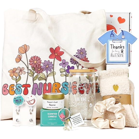 Nurse Gifts for Women, Nurses Week Gift, Nurse Appreciation Gift, Practitioner Gifts for Nurses, Nursing School Essentials with 16oz Glass Cup