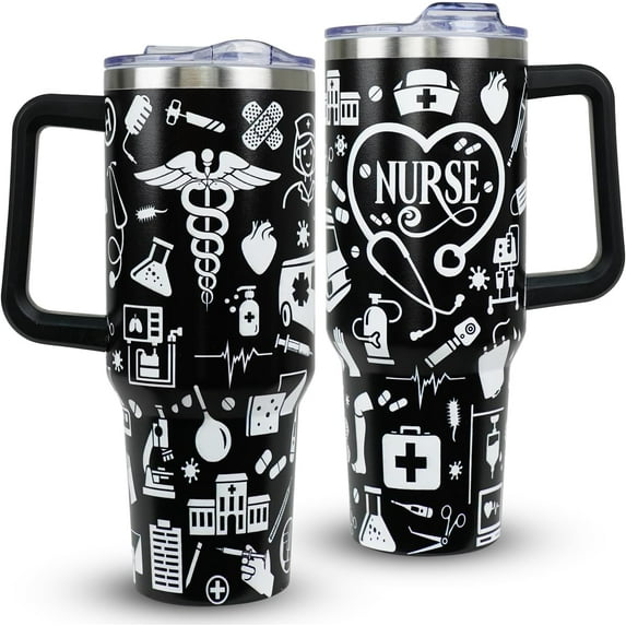 Nurse Gifts for Women Tumbler With Handle 40oz Nurse Cups With Lid and Straw Nurse Life Nurse Graduation Gift Appreciation Gift for Nurse