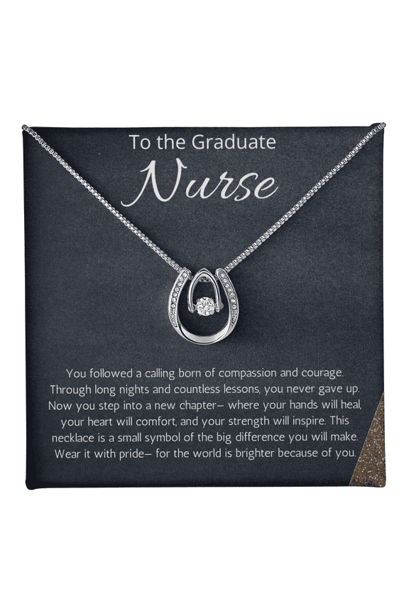 Nurse Graduation Gift, RN Necklace, Nursing Medical Graduate Student Present, Lucky In Love Jewelry
