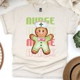 thumbnail image 1 of Nurse Graphic T-Shirt with Gingerbread Character Design, Natural, Size M, 1 of 6