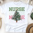 thumbnail image 1 of Nurse Graphic T-Shirt with Tree Design, Unisex Casual Top, White, Size S, 1 of 6