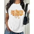 thumbnail image 1 of Nurse Halloween Graphic Tee T Shirt Top Pumpkin Stethoscope Design Casual Short Sleeve Crew Neck White S-5XL, 1 of 4