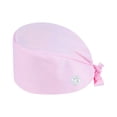 thumbnail image 1 of Nurse Hat,Baseball Cap,Scrub Cap With Buttons Bouffant print Hat With Sweatband for Womens and Mens(Pink One Size), 1 of 2